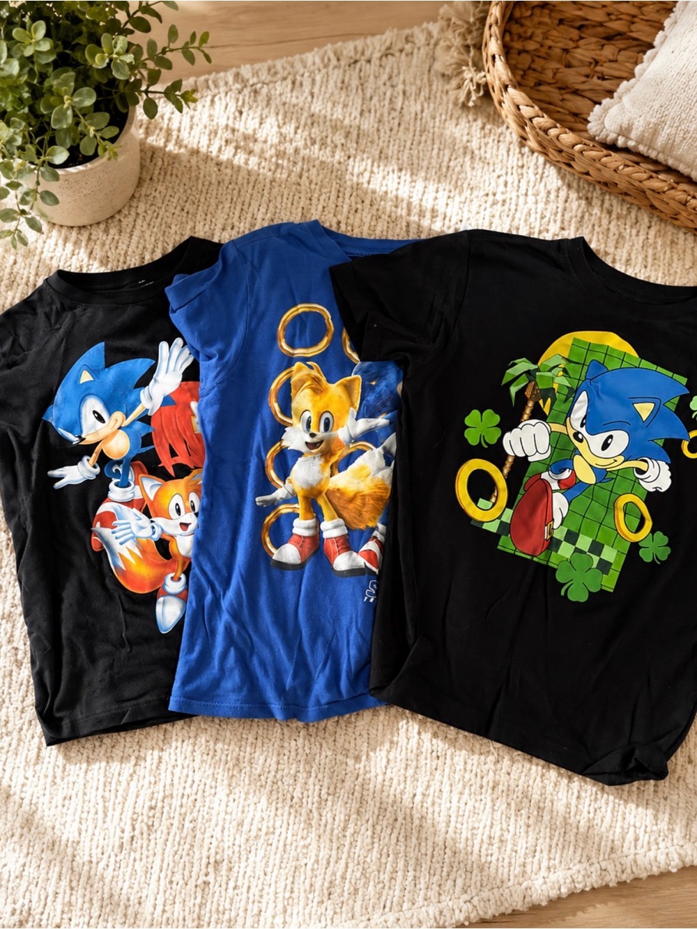 Old Navy Sonic & Tails Graphic Tee Set - Blue & Black